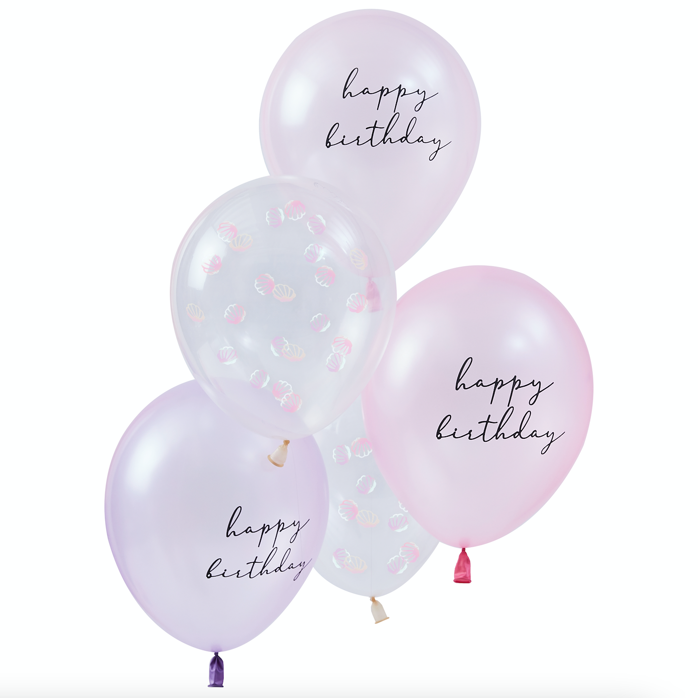 Pearlised Pink & Shell Confetti Balloon Bundle