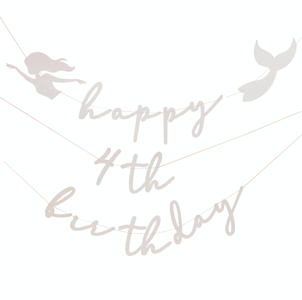 Customizable Pink &amp; Iridescent Happy Birthday Bunting