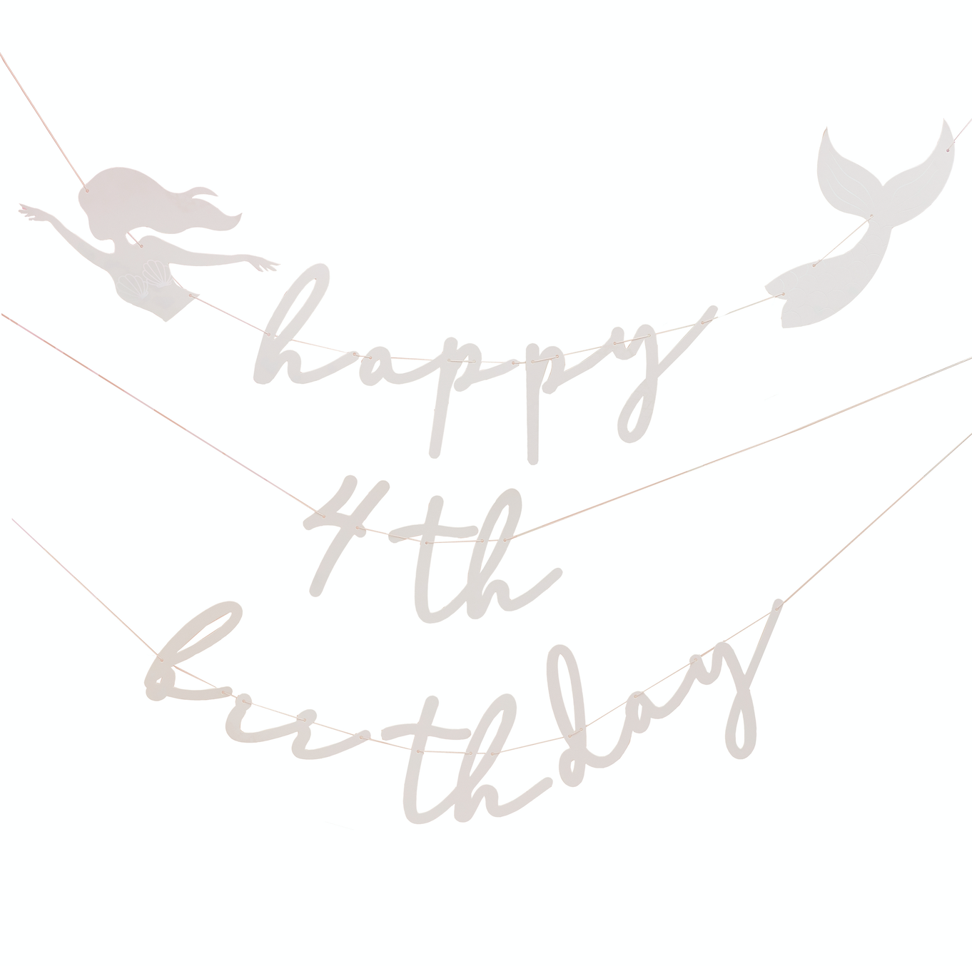 Customizable Pink & Iridescent Happy Birthday Bunting