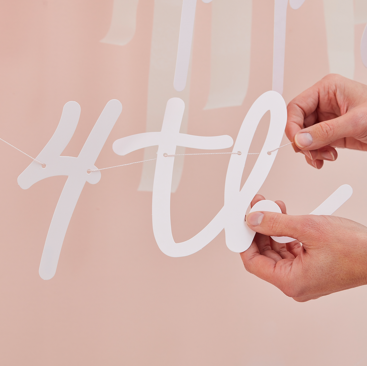 Customizable Pink &amp; Iridescent Happy Birthday Bunting