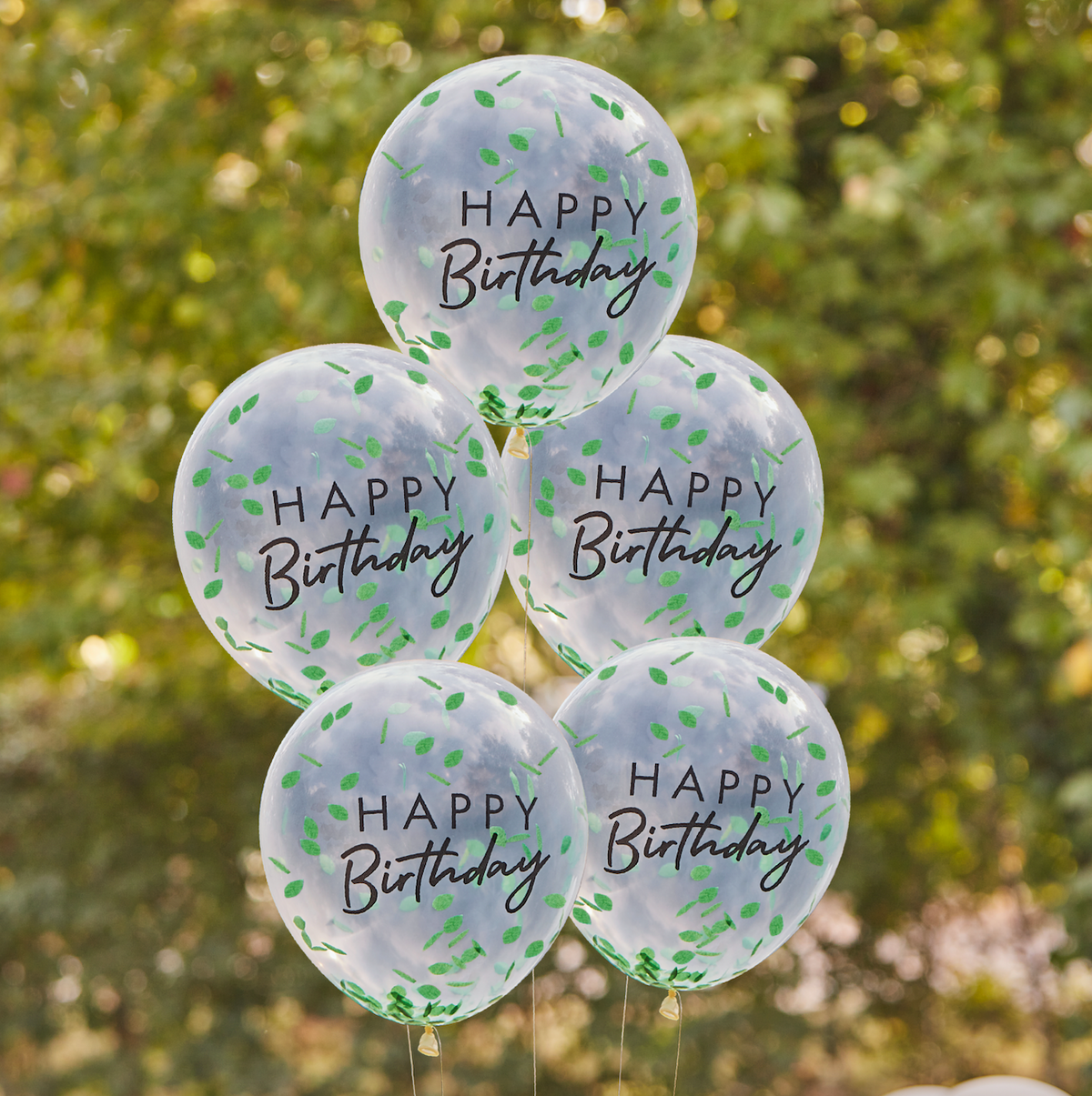Happy Birthday Leaf Confetti Balloons