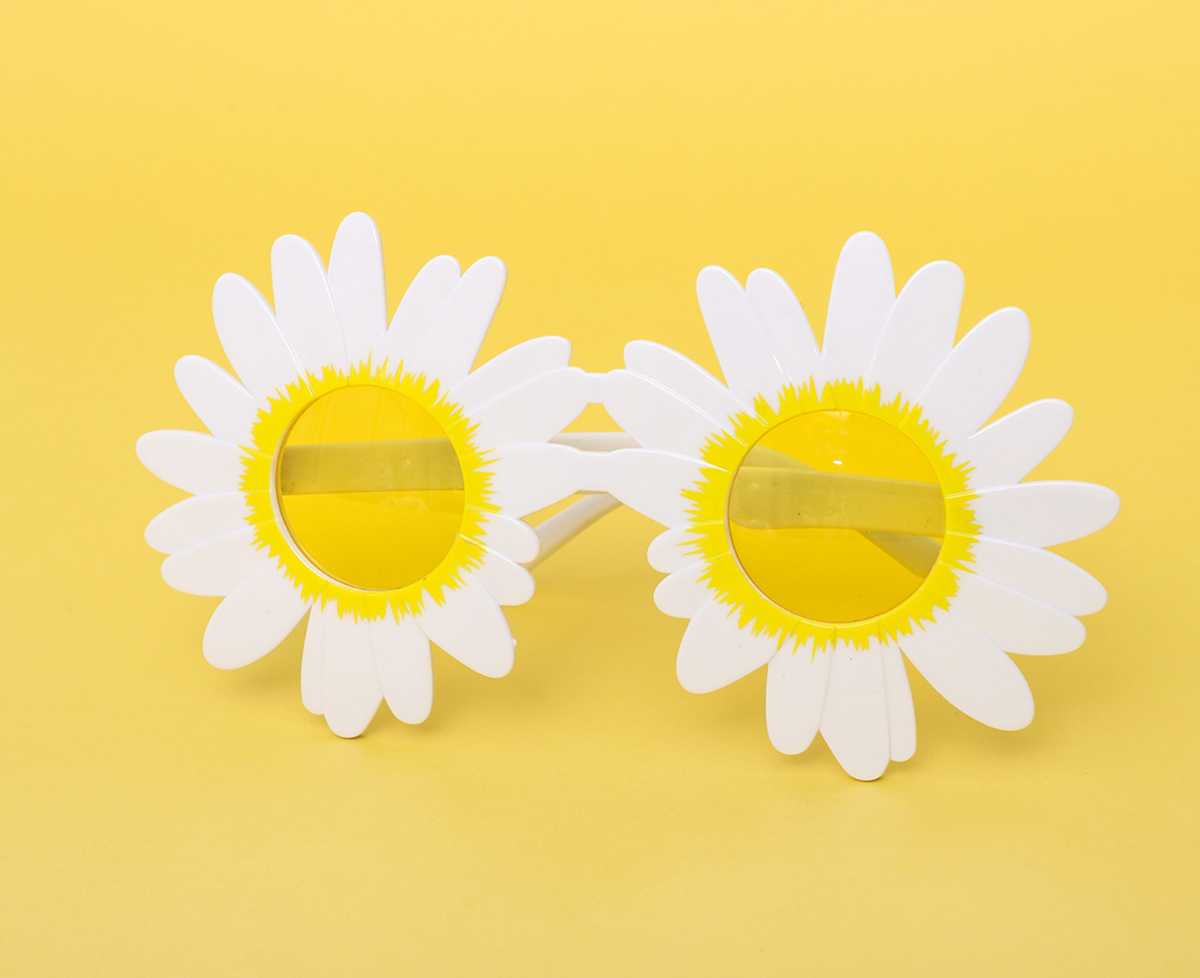 White Daisy Flower Glasses