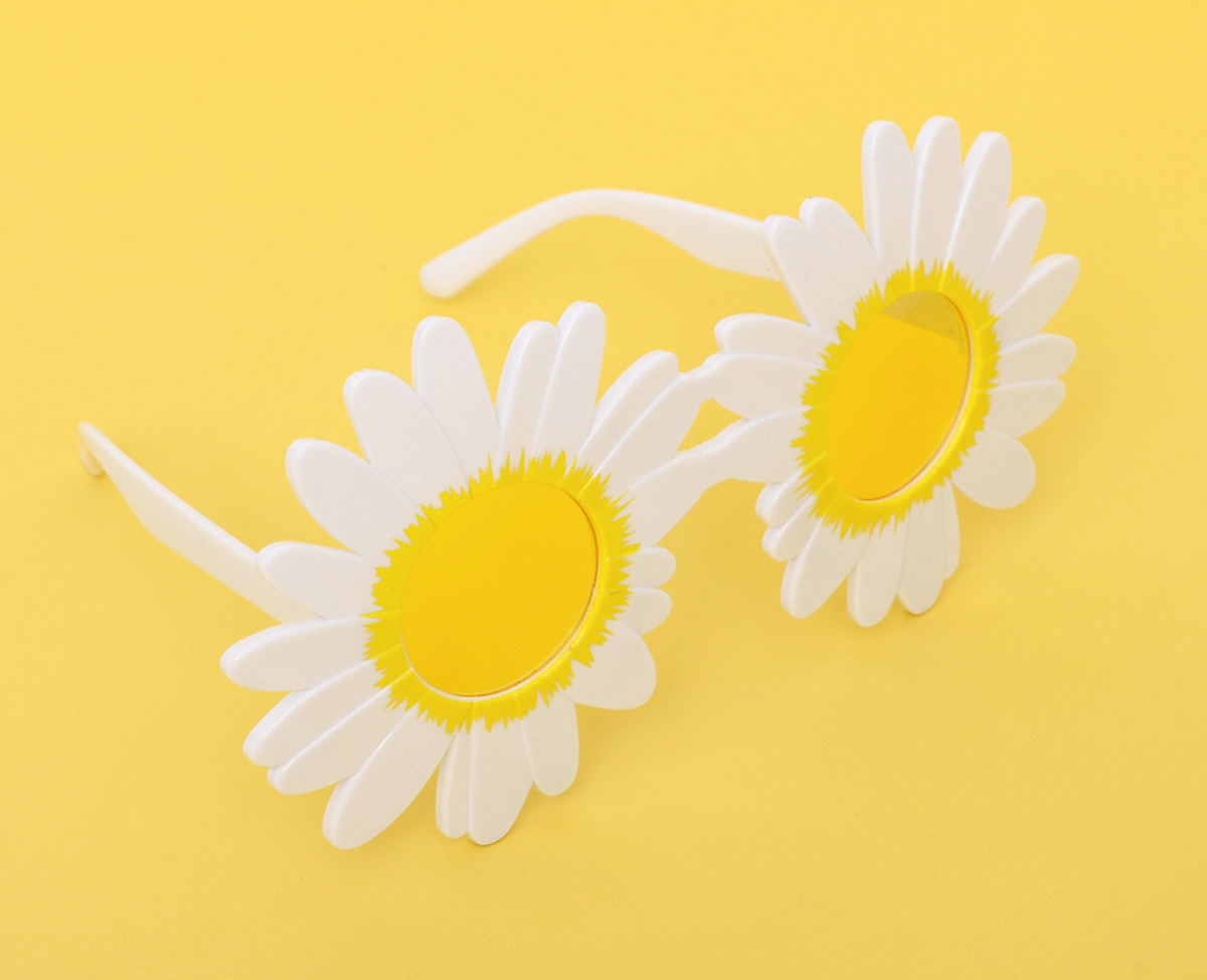White Daisy Flower Glasses