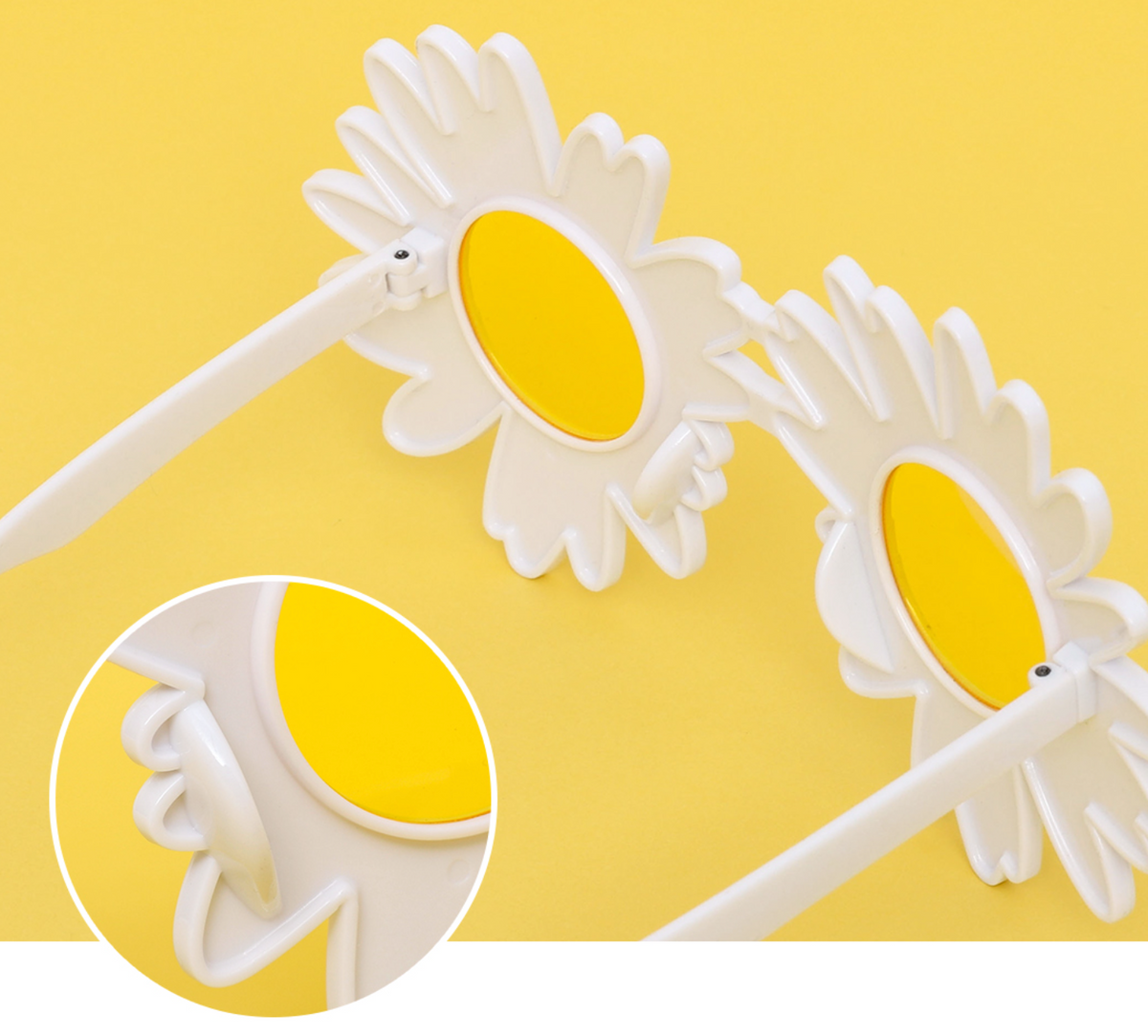 White Daisy Flower Glasses