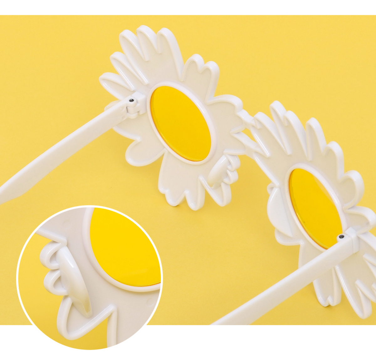 White Daisy Flower Glasses