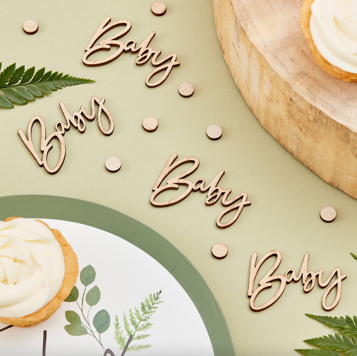 Wooden Baby Shower Confetti