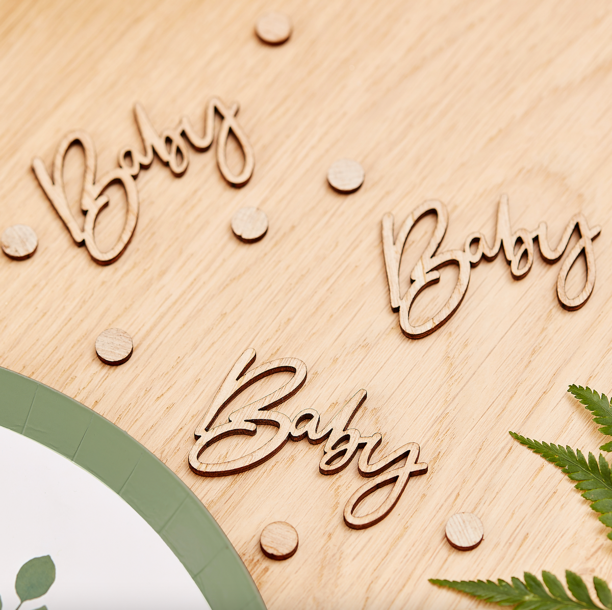 Wooden Baby Shower Confetti