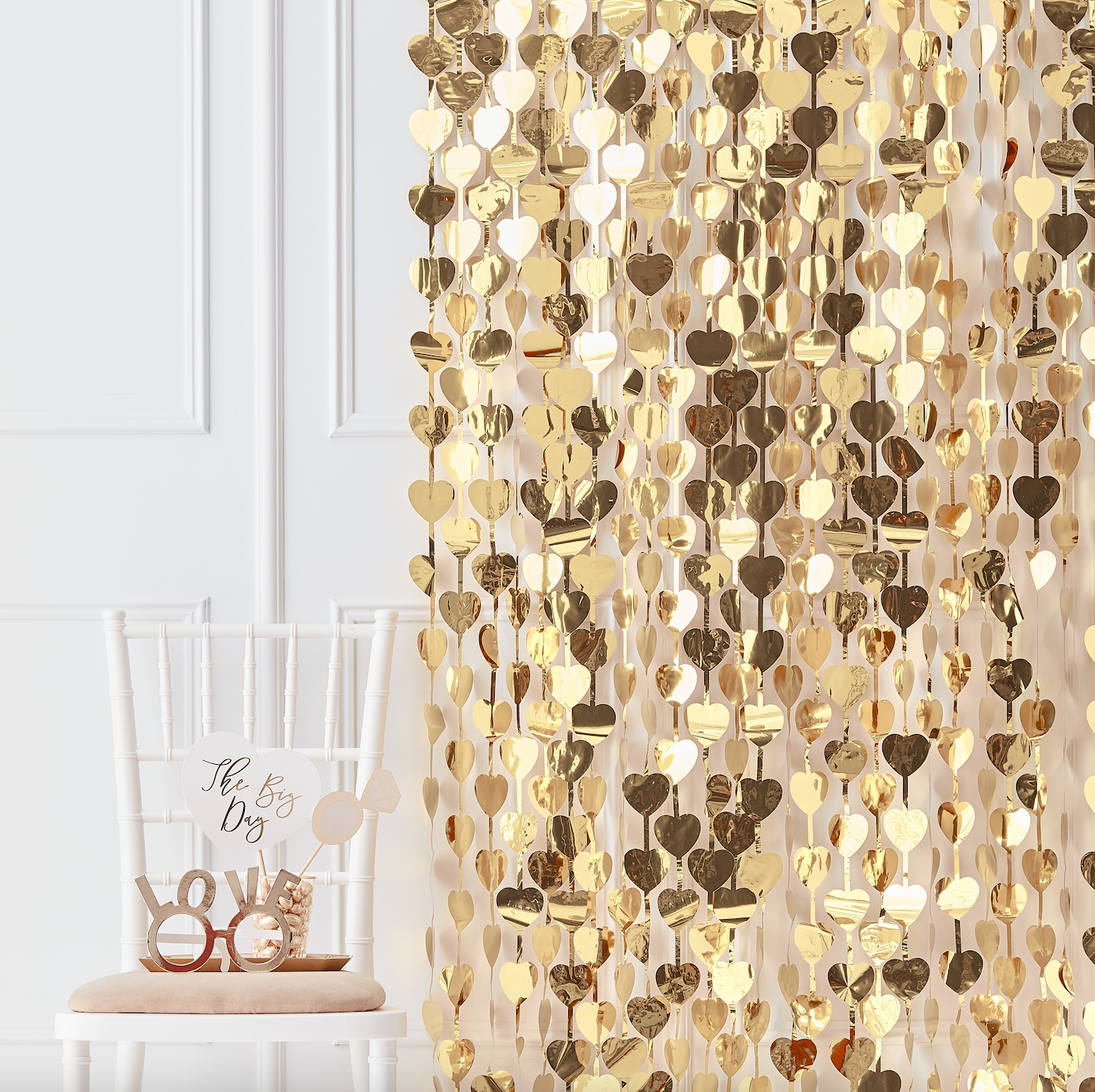 Gold Heart Party Backdrop