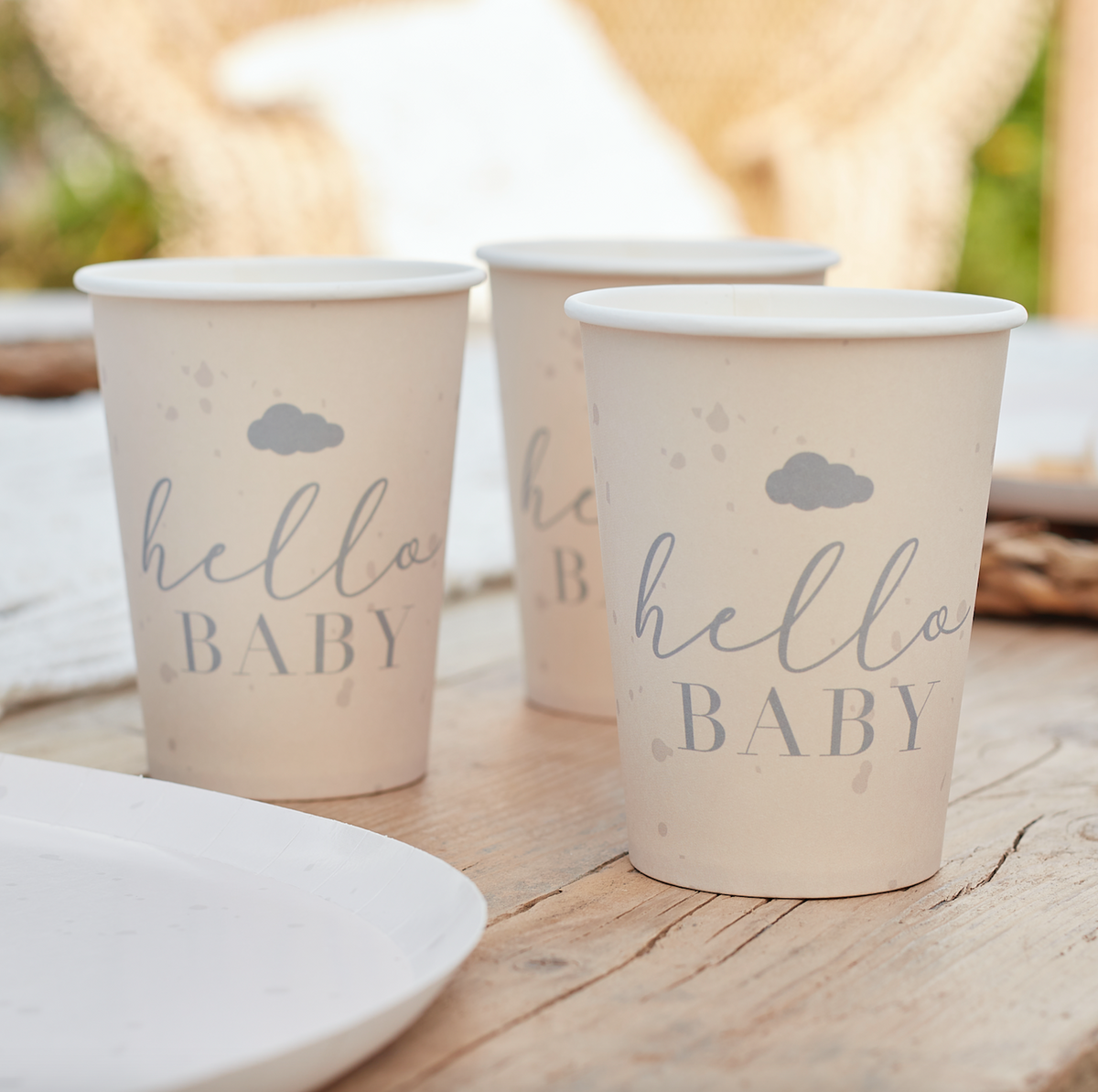 Hello Baby Neutral Baby Shower Cups