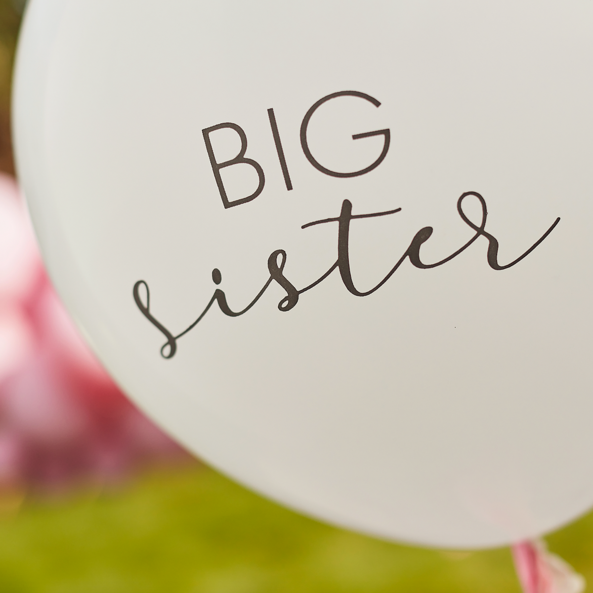 Big Sister Balloon with Pink Tassels