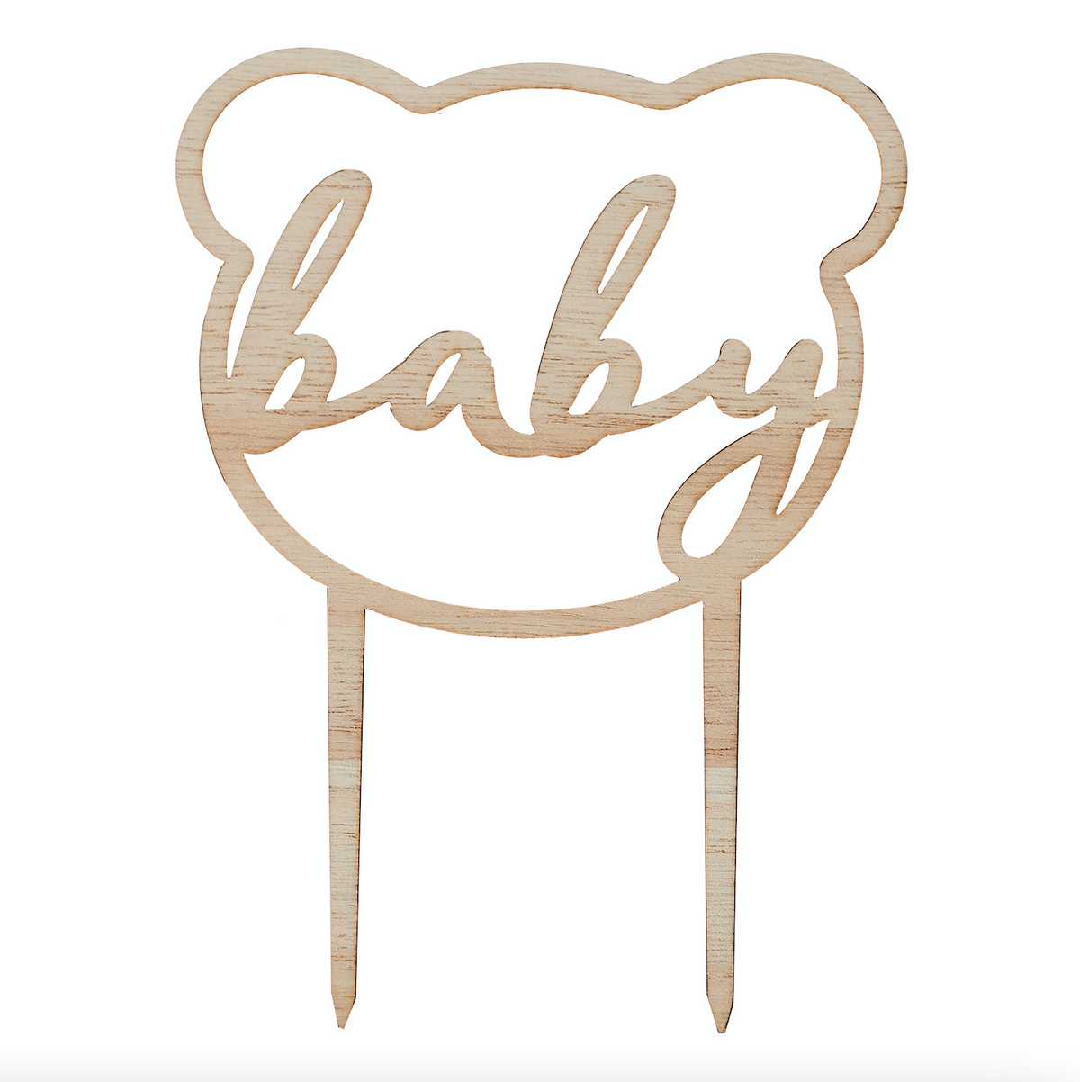 Wooden Teddy Bear Baby Shower Cake Topper