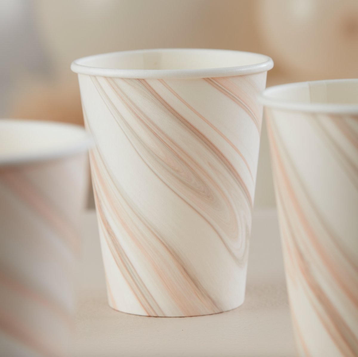 Natural Marble Print Paper Cups
