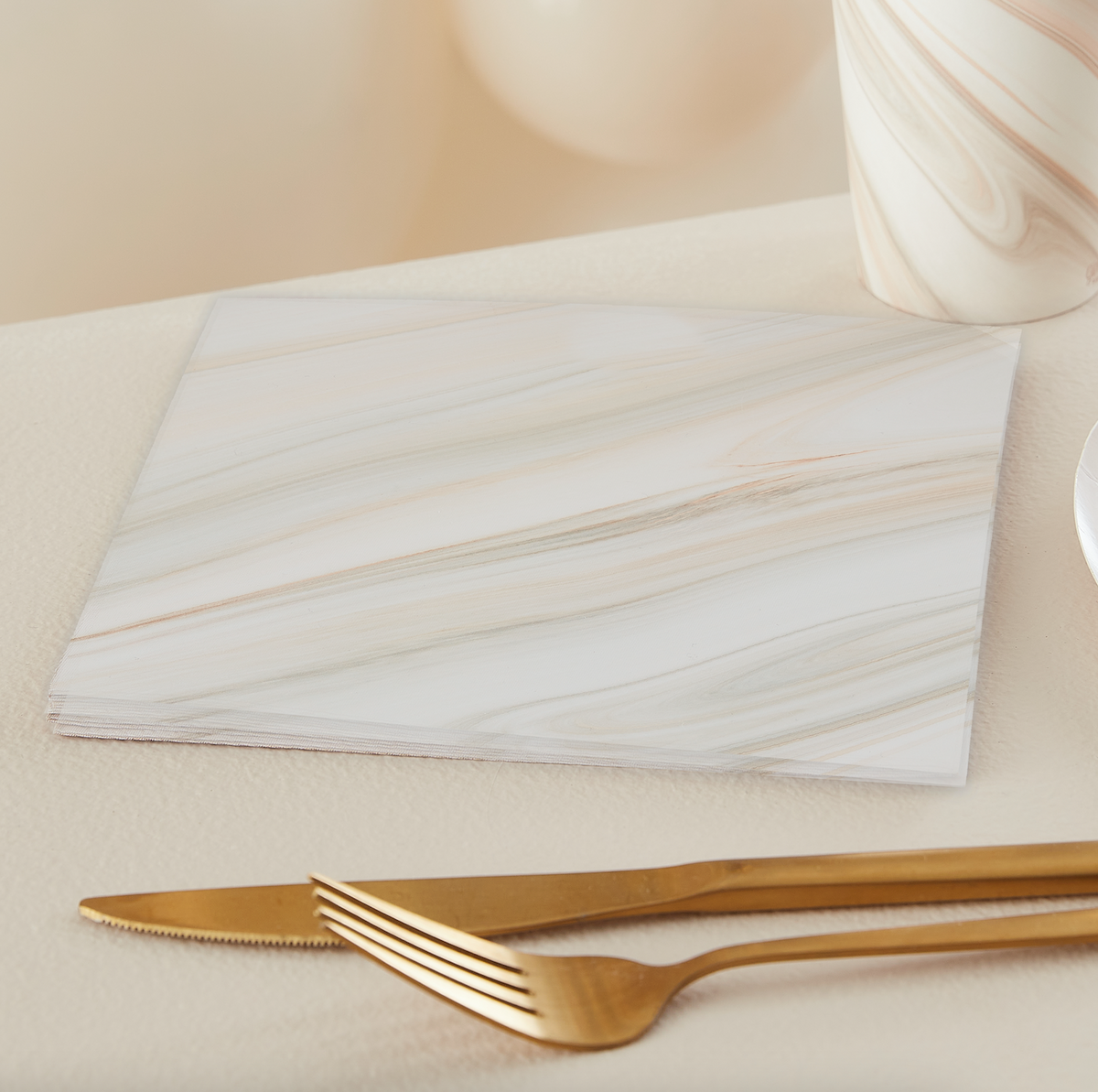 Natural Marble Print Paper Napkins