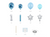 Blue 1st Birthday Balloon Column Stack 