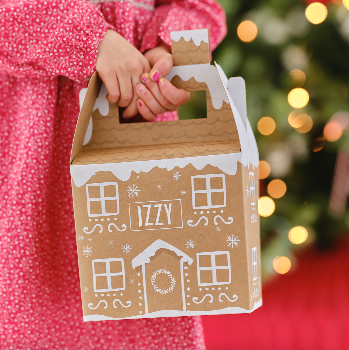 Customizable Gingerbread House Christmas Gift Boxes