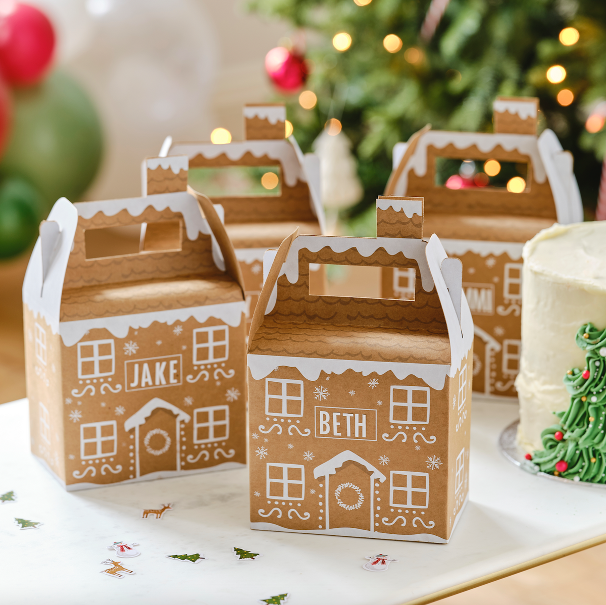 Customizable Gingerbread House Gift Boxes
