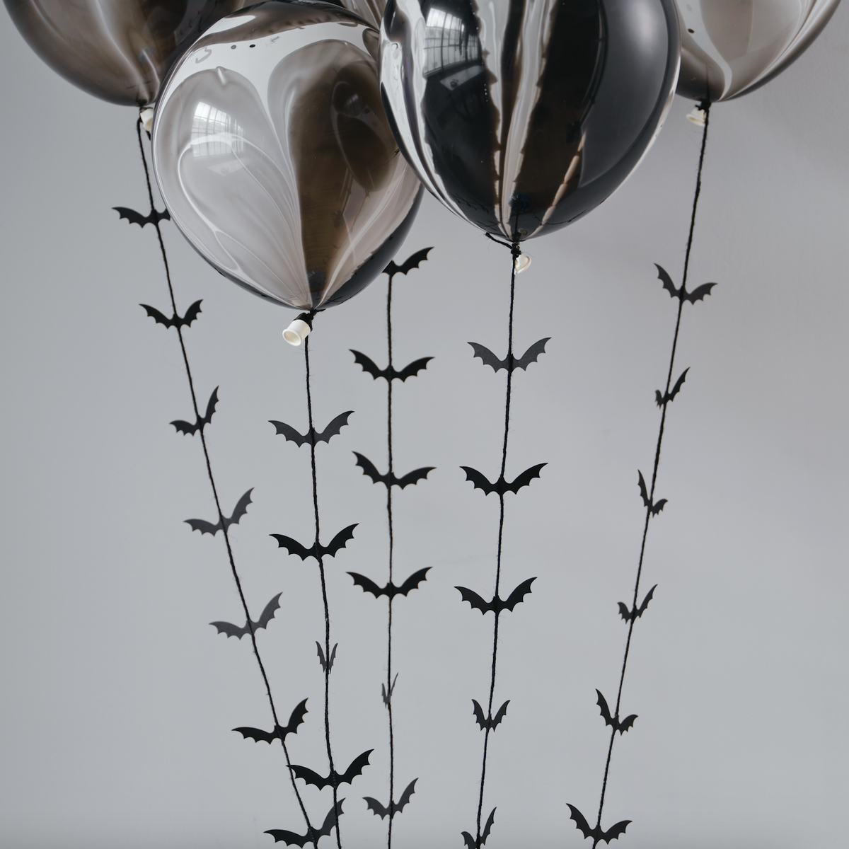 Black Bat Halloween Balloon Tails