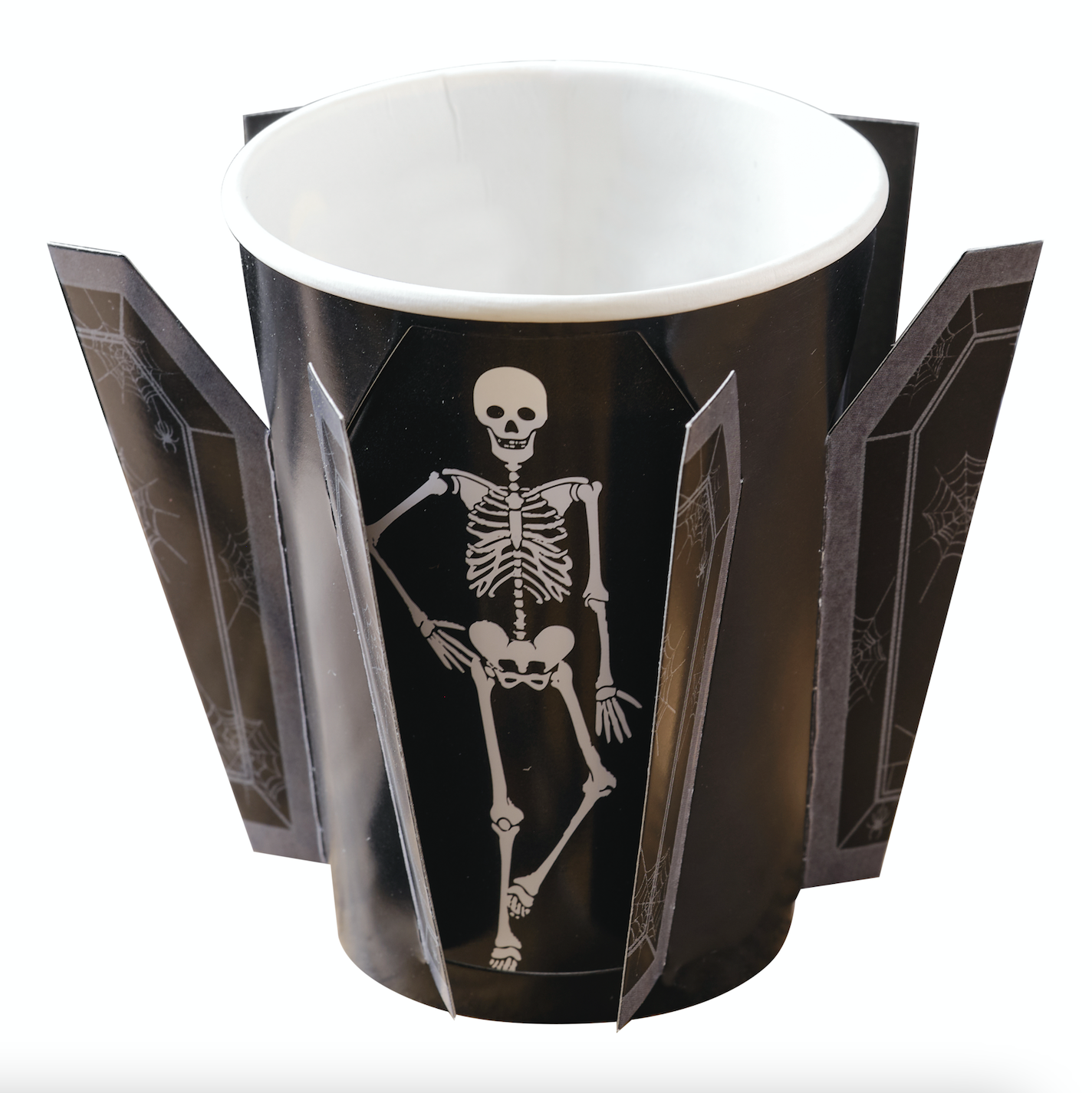 Pop Out Skeleton Coffin Paper Halloween Cups