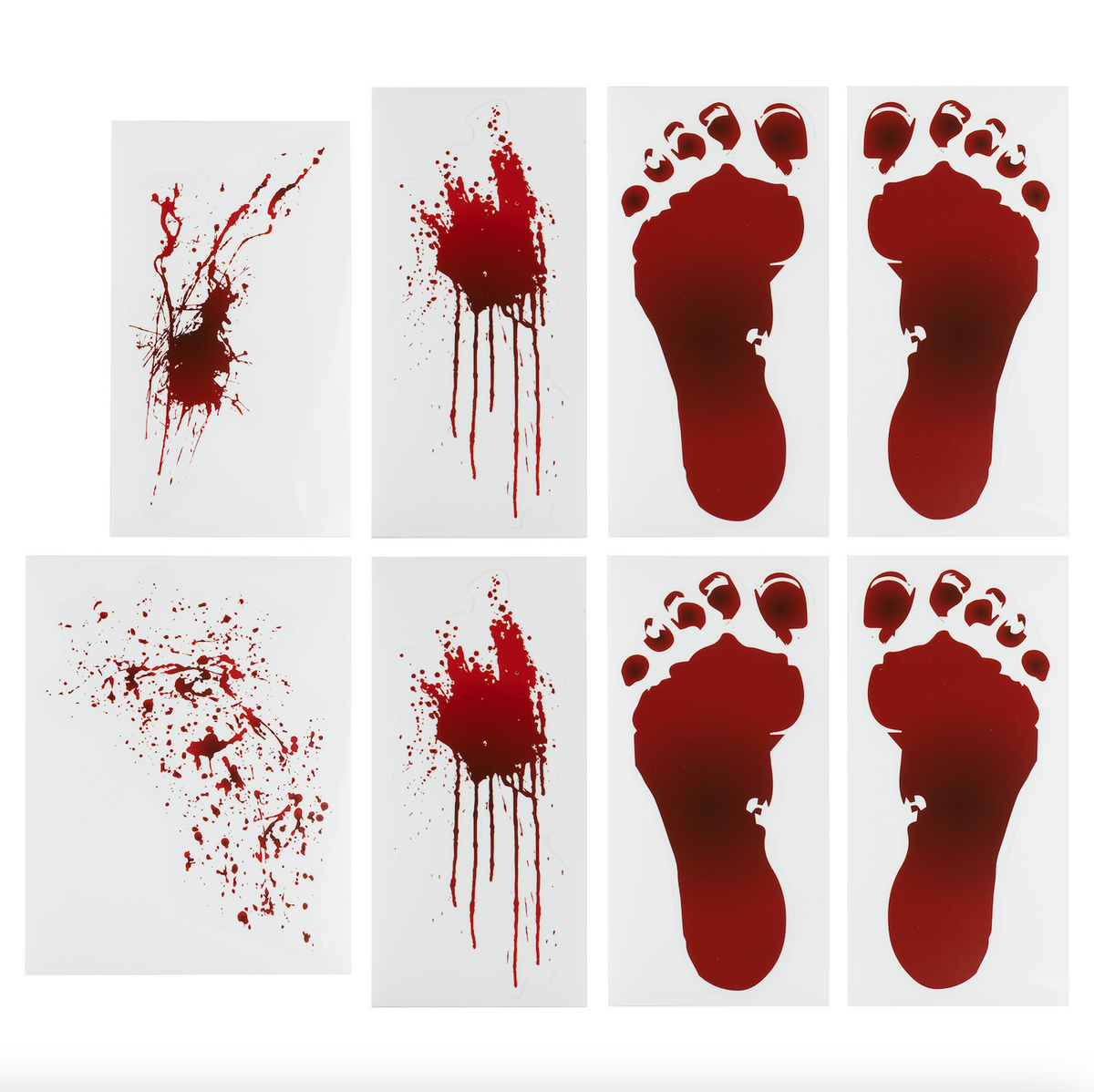 Red Blood Splatter &amp; Footprint Halloween Floor Stickers