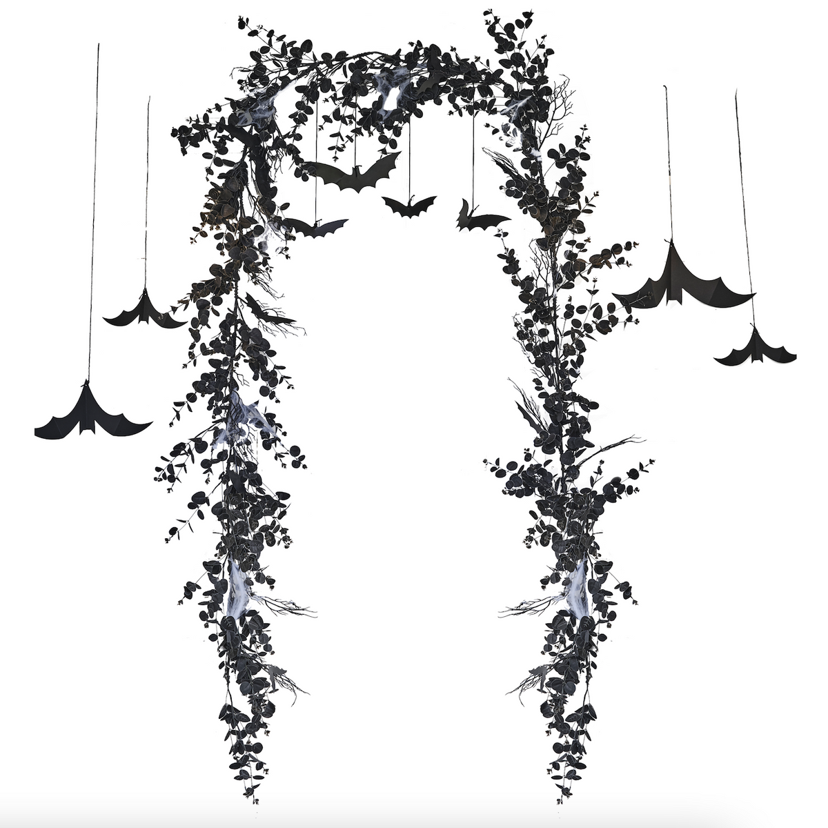 Halloween Garland Foliage Door Kit with Webbing &amp; Hanging Bats