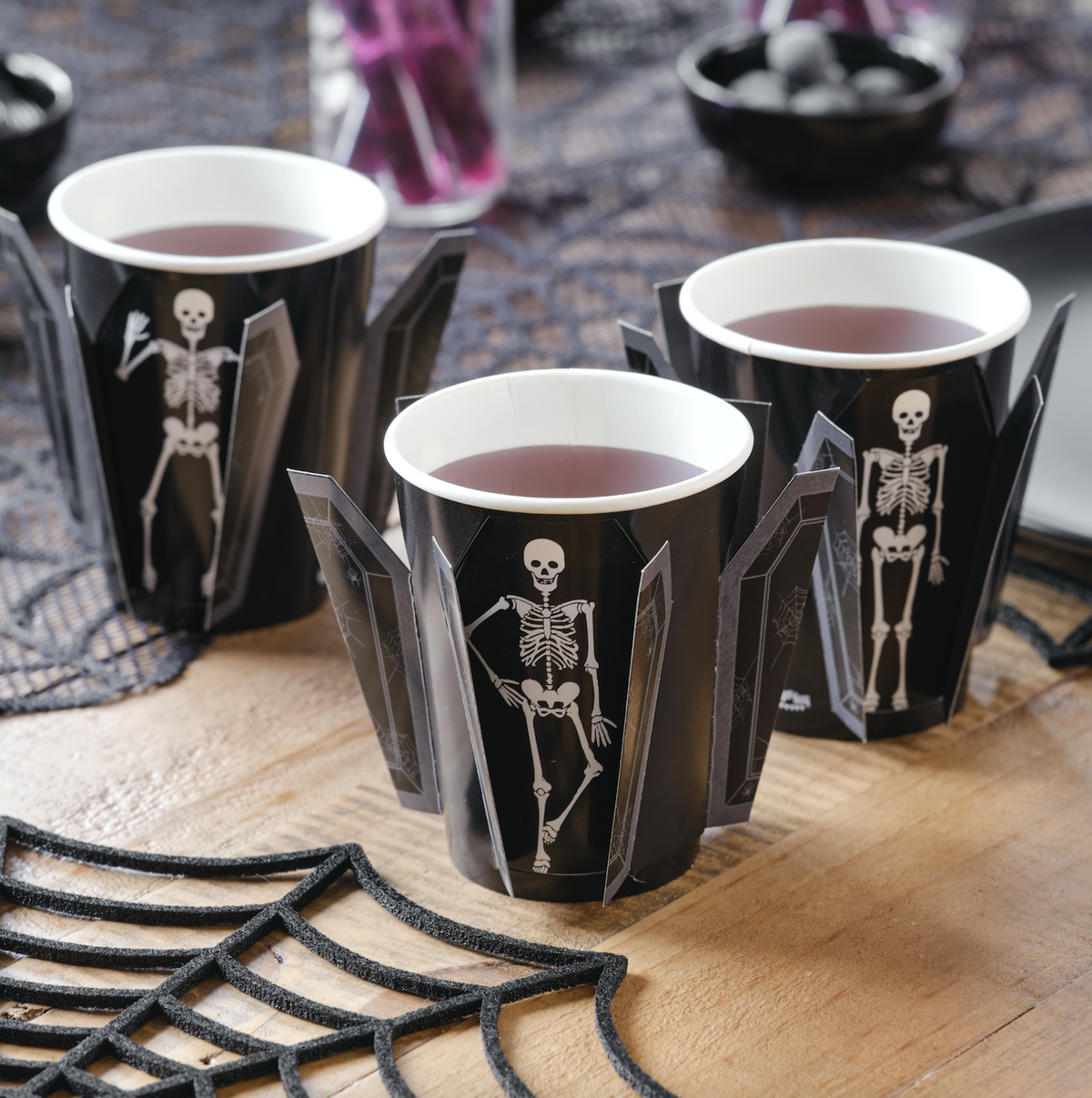 Pop Out Skeleton Coffin Halloween Cups