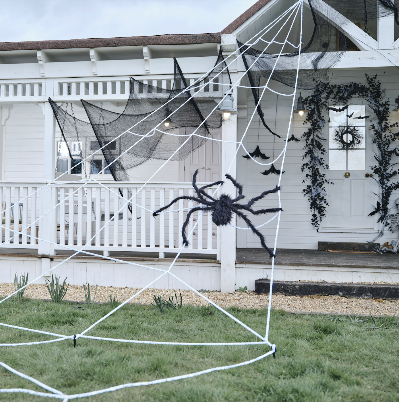 Giant Spider Web Decoration with Large Spider