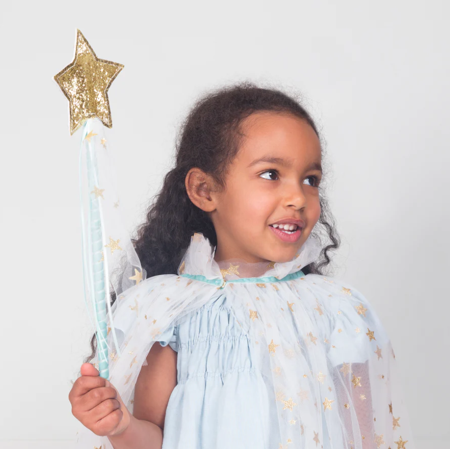 White Star Tulle Cape &amp; Wand