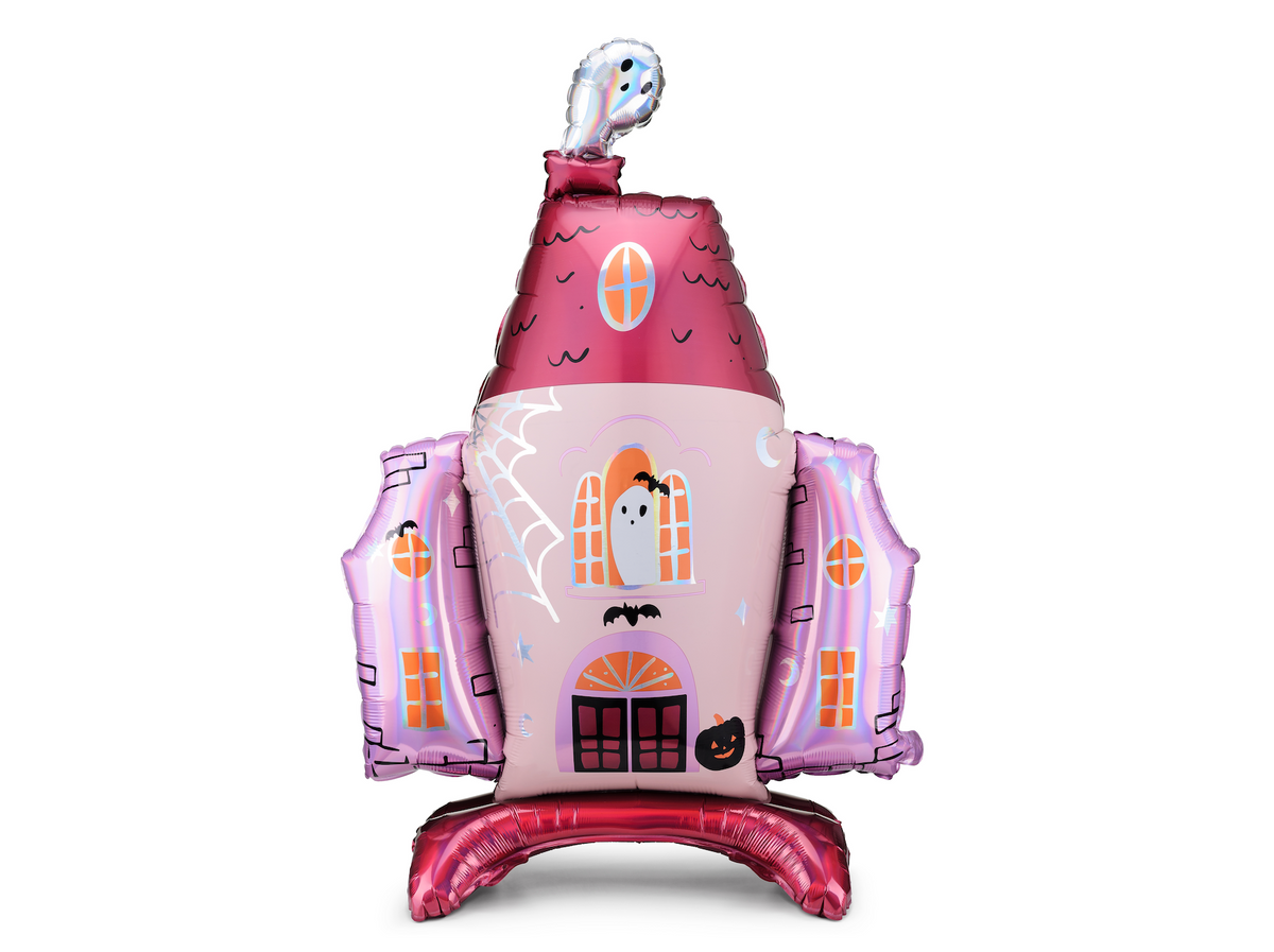 Pink Haunted House Foil Balloon
