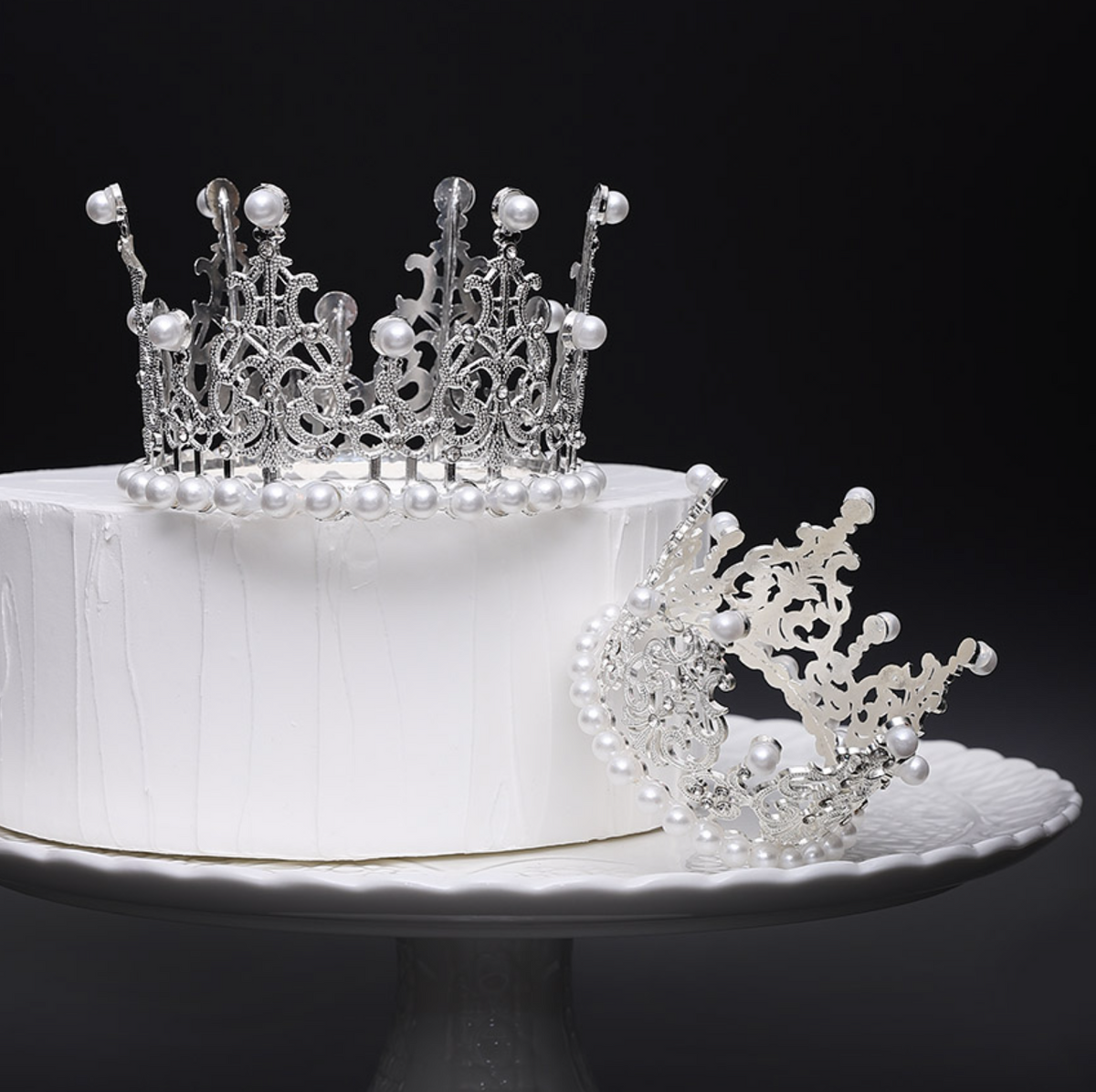Silver Pearl Tiara Crown