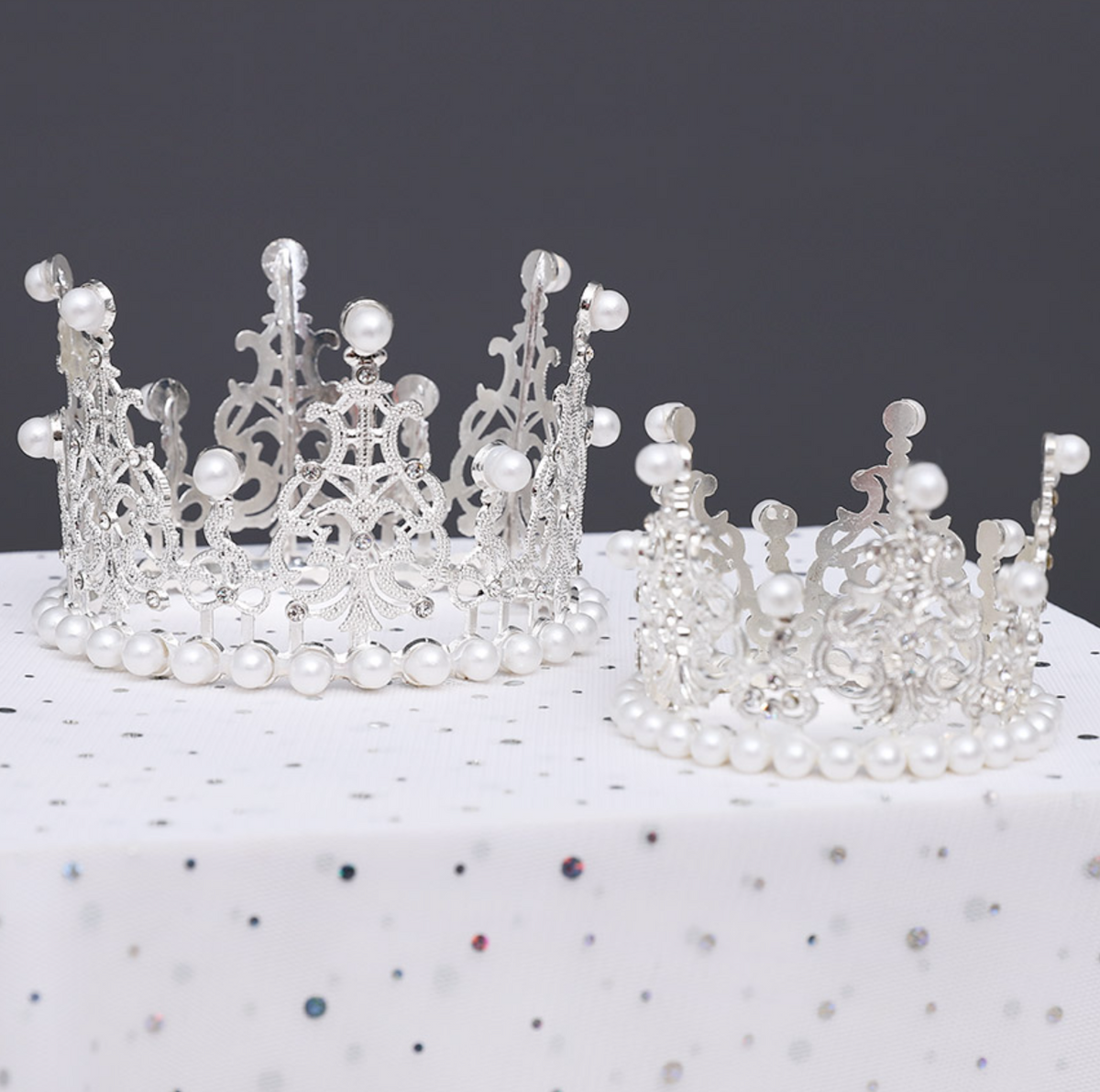Silver Pearl Tiara Crown
