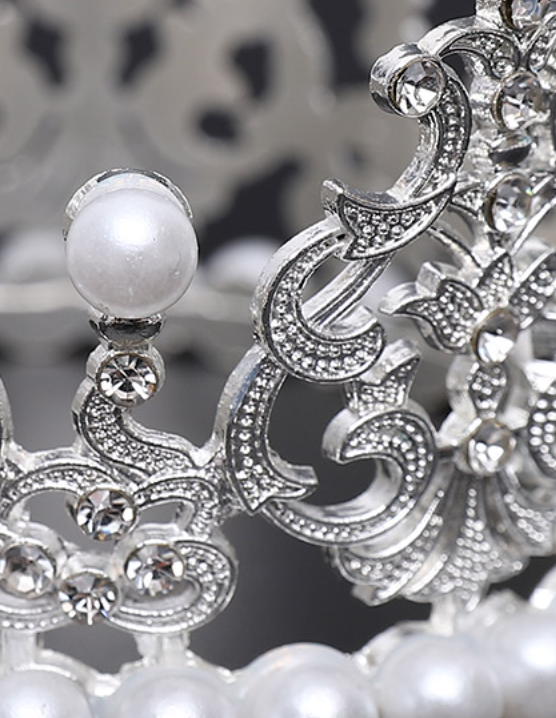 Silver Pearl Tiara Crown