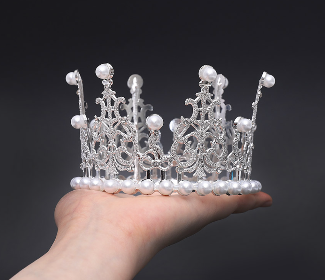 Silver Pearl Tiara Crown