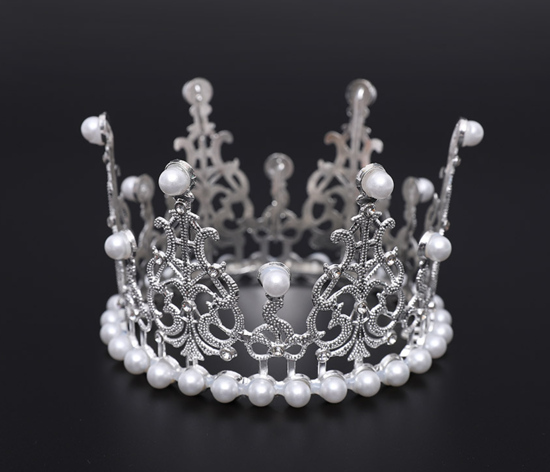 Silver Pearl Tiara Crown