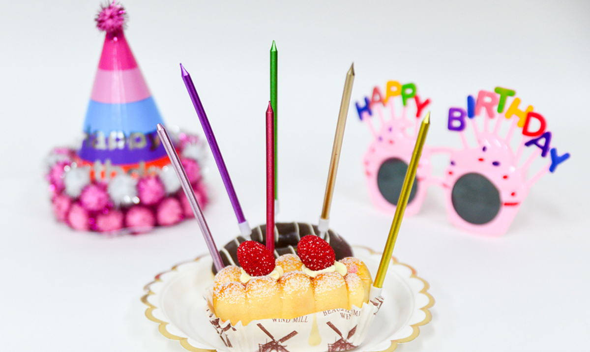 Metallic Birthday Candles with Holders