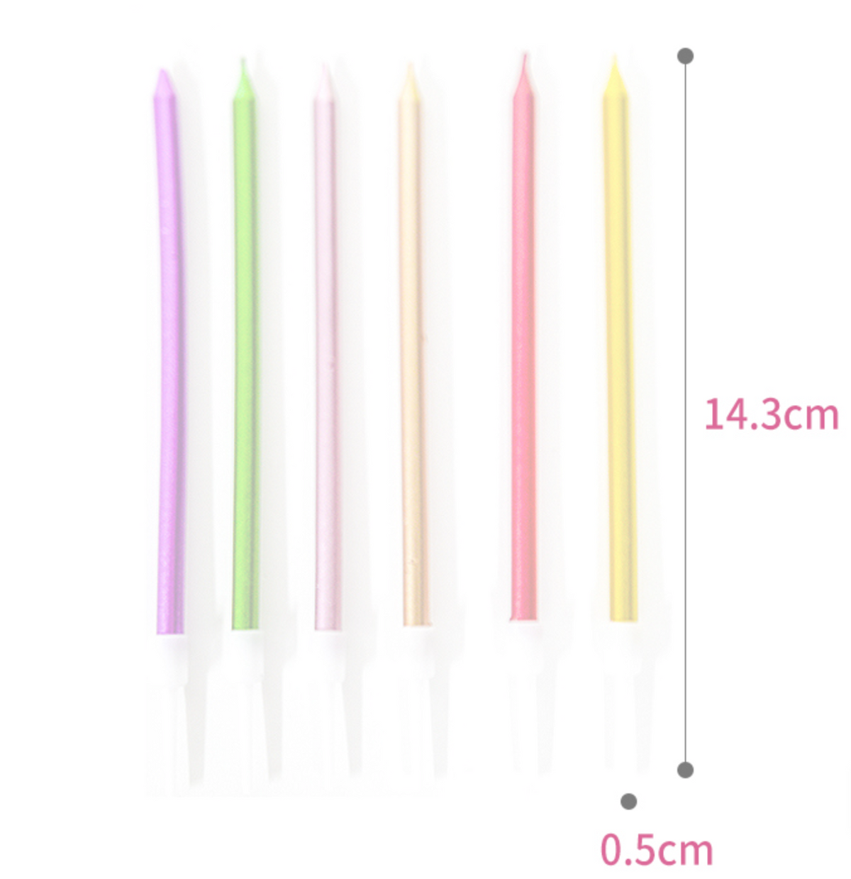 Metallic Birthday Candles with Holders