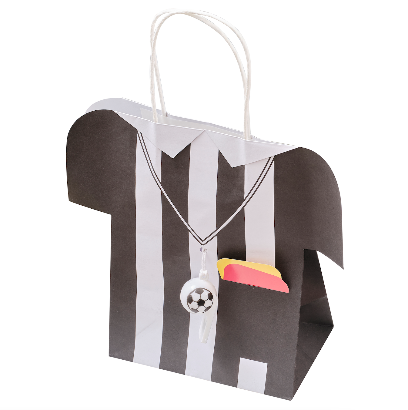 Referee Shirt Football Party Bags with Whistles and Card Tags