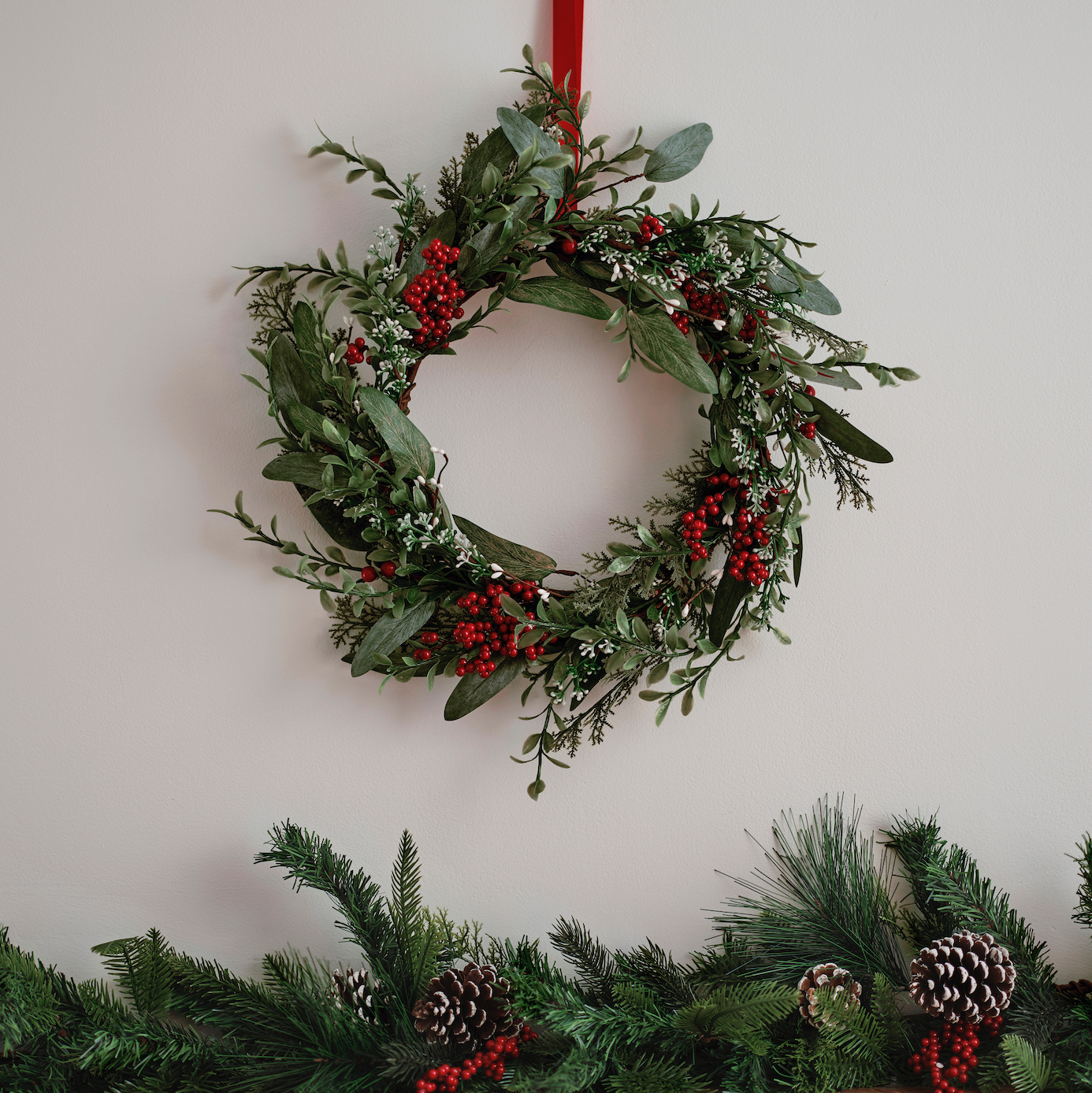Foliage and Berries Door Wreath