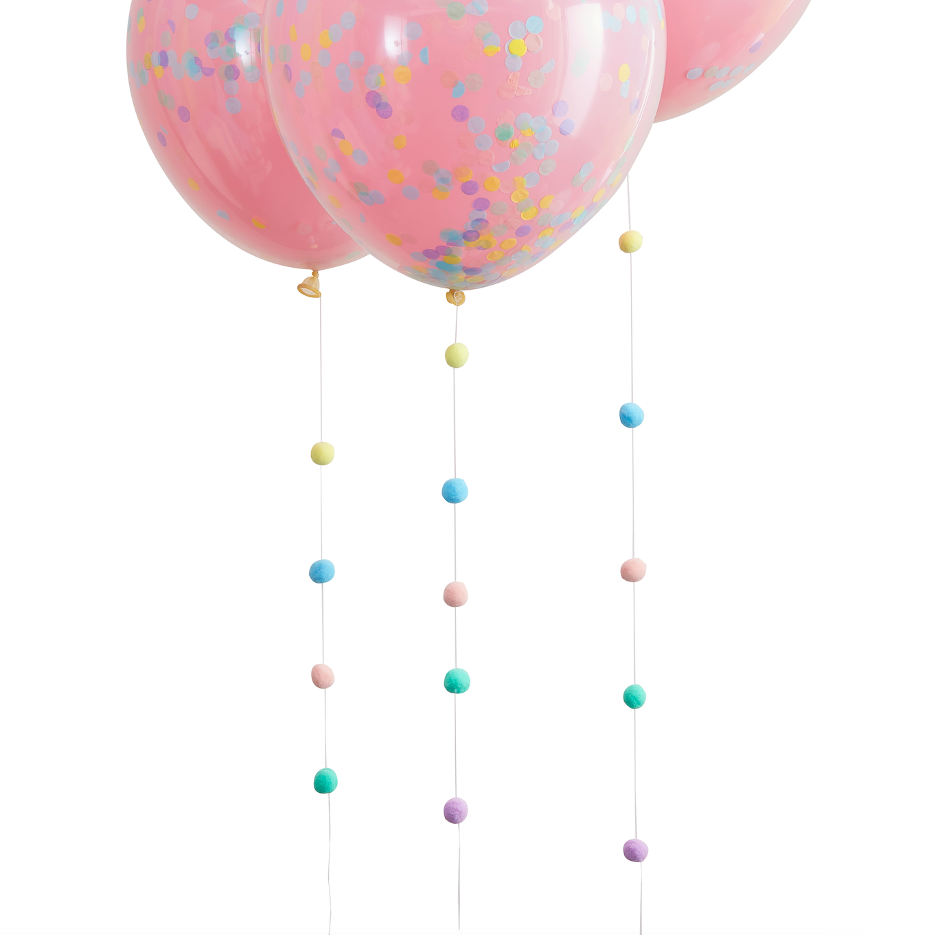 Pastel Pom Pom Balloon Tails
