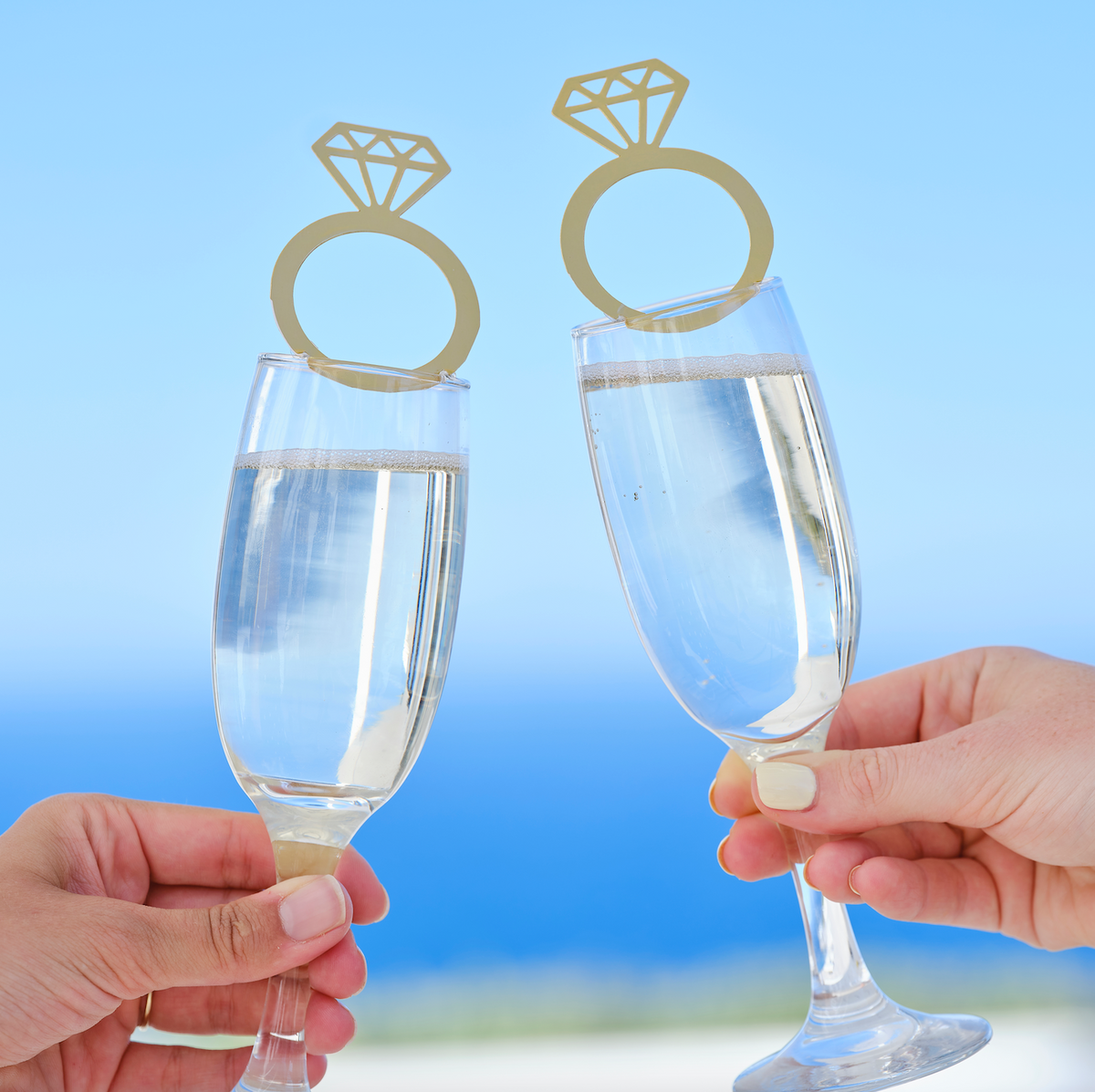 Engagement Party Ring Drink Topper Decorations