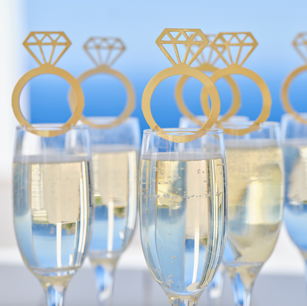 Engagement Party Ring Drink Topper Decorations