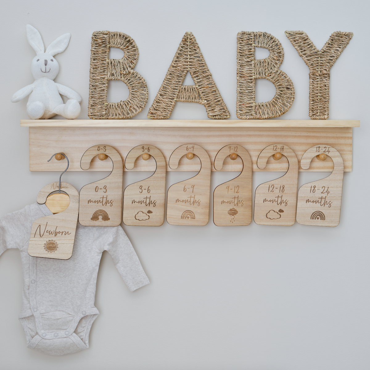 Wicker Baby Sign Nursery Decoration