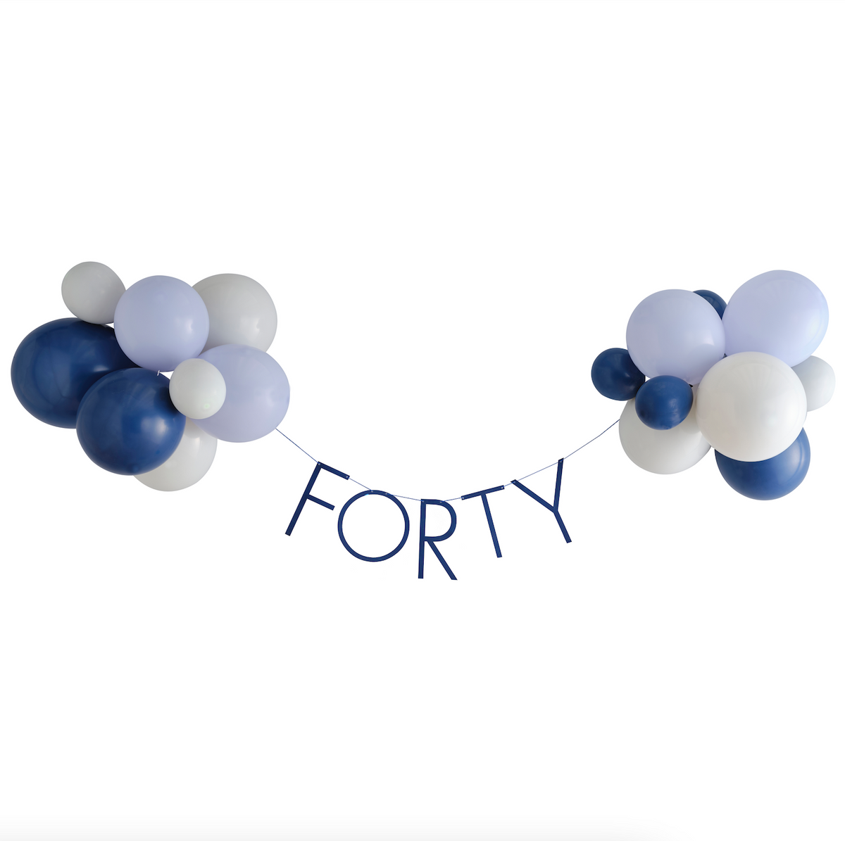 Navy 40th Birthday Milestone Balloon Bunting