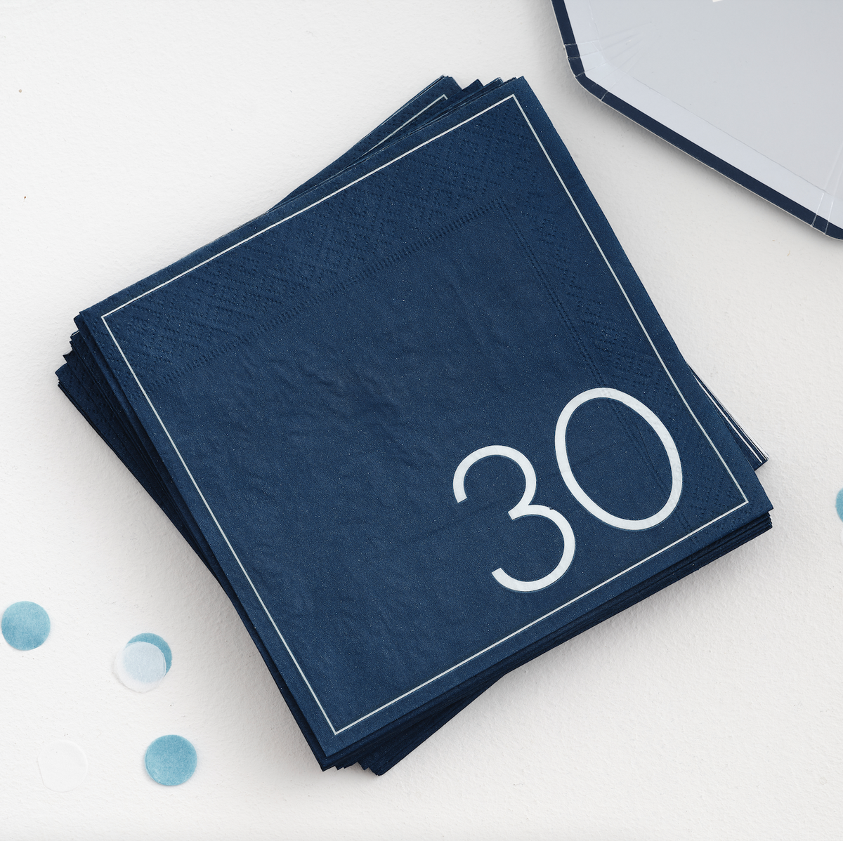 Navy 30th Birthday Milestone Paper Napkins