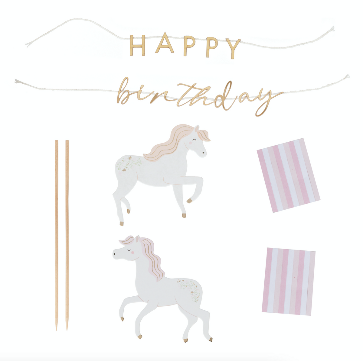 Princess Unicorn Happy Birthday Cake Topper