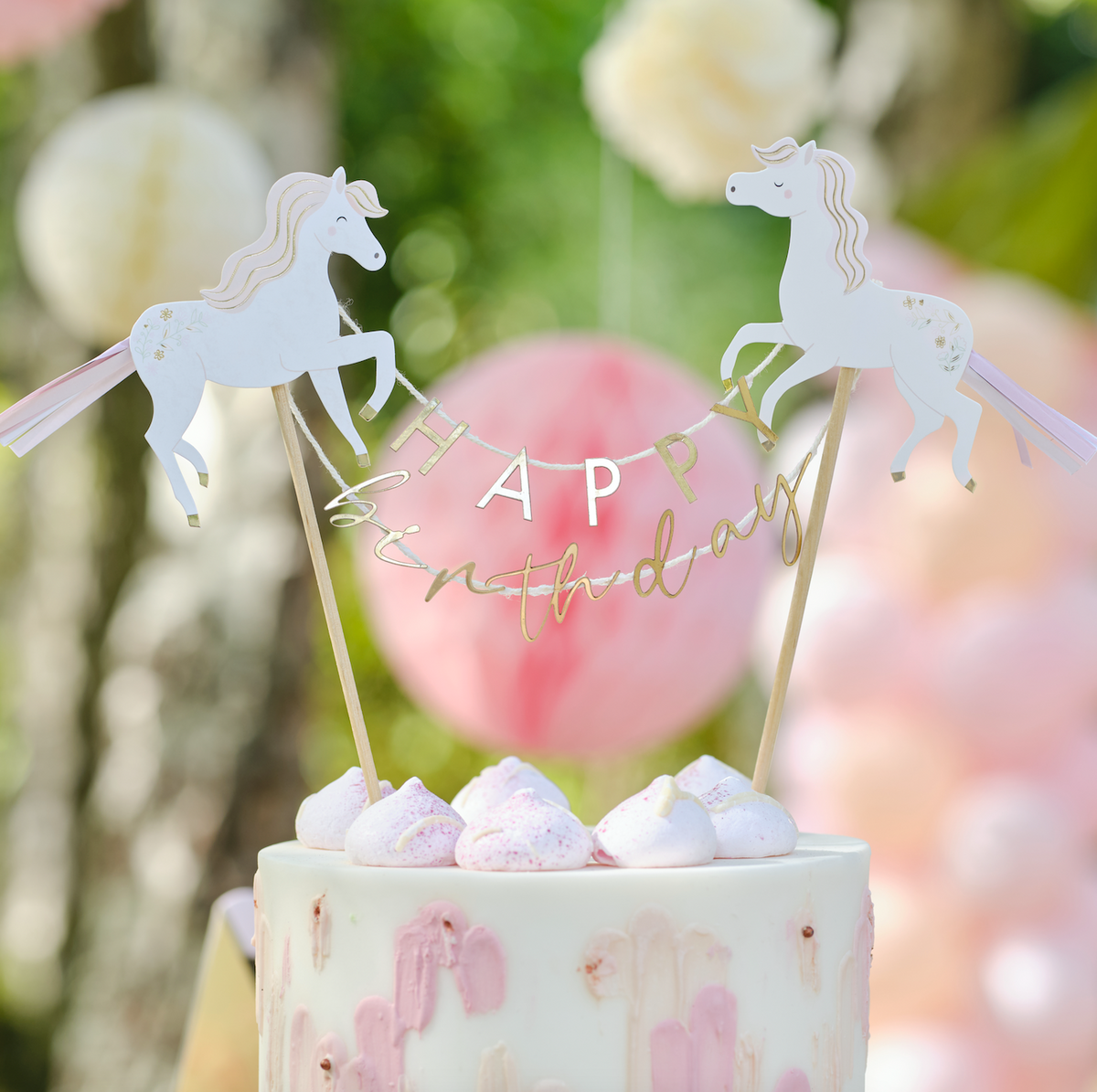 Princess Unicorn Happy Birthday Cake Topper