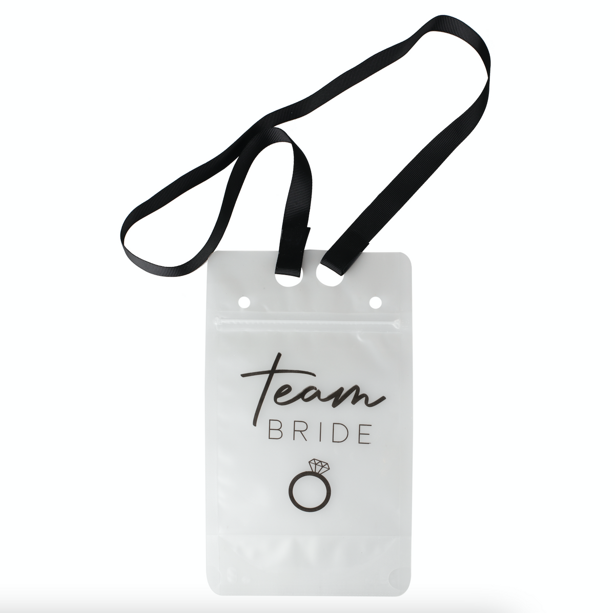 Team Bride Drink Pouch with Straw &amp; Lanyard