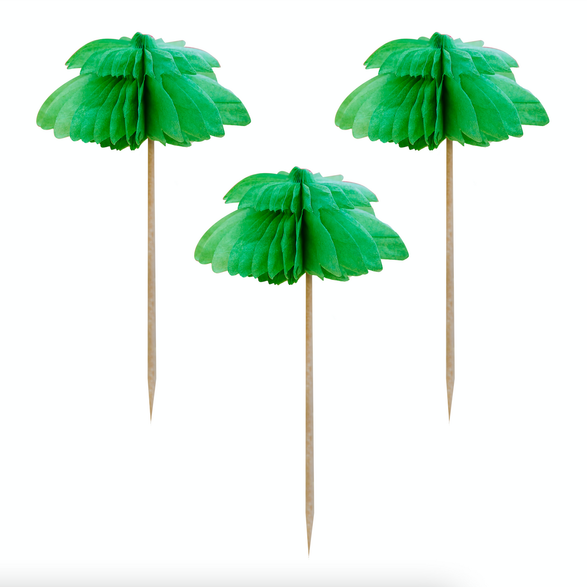 Hawaiian Honeycomb Palm Trees Cupcake Toppers