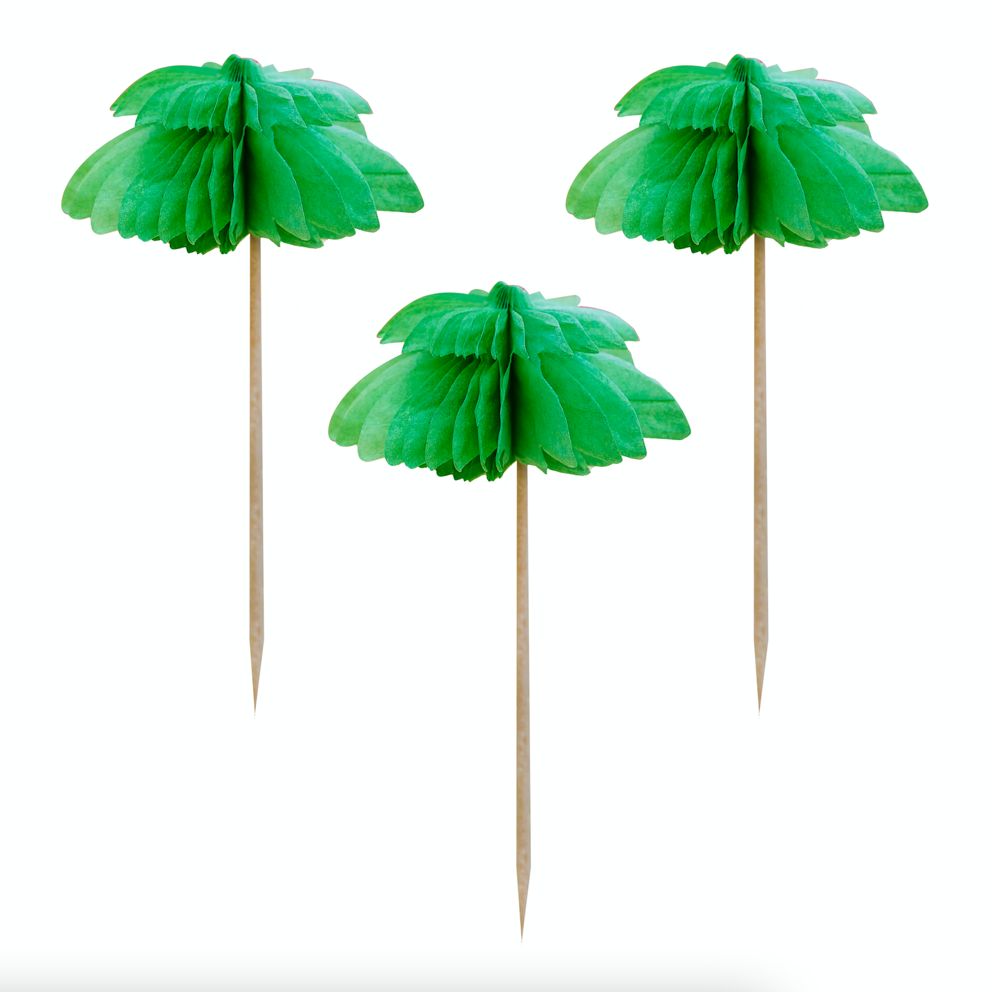 Hawaiian Honeycomb Palm Trees Cupcake Toppers