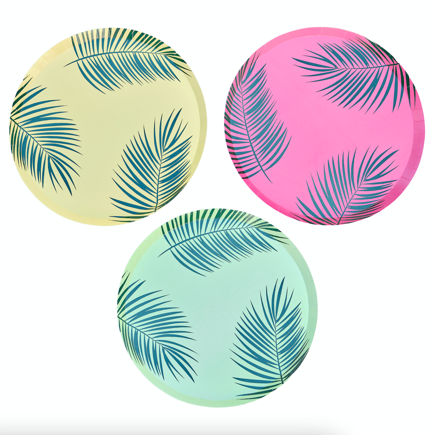 Hawaiian Tiki Palm Leaf Printed Paper Plates