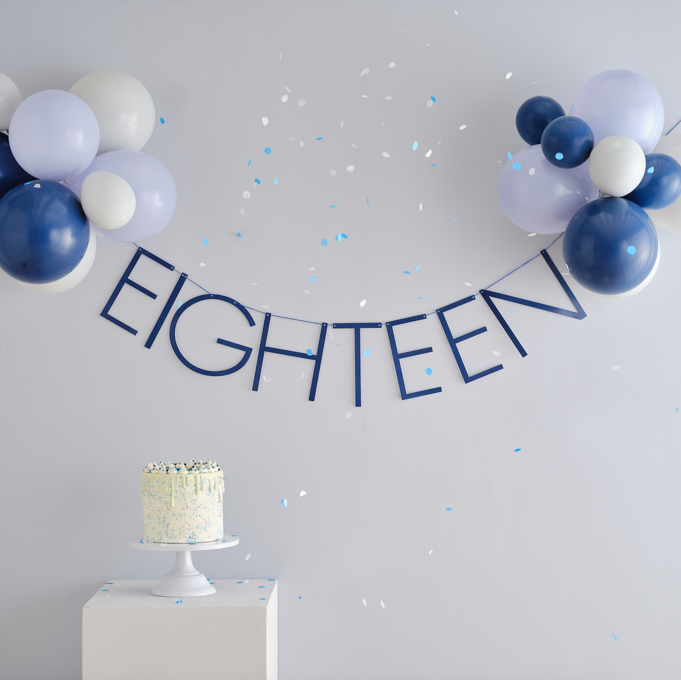Navy 18th Birthday Milestone Balloon Bunting